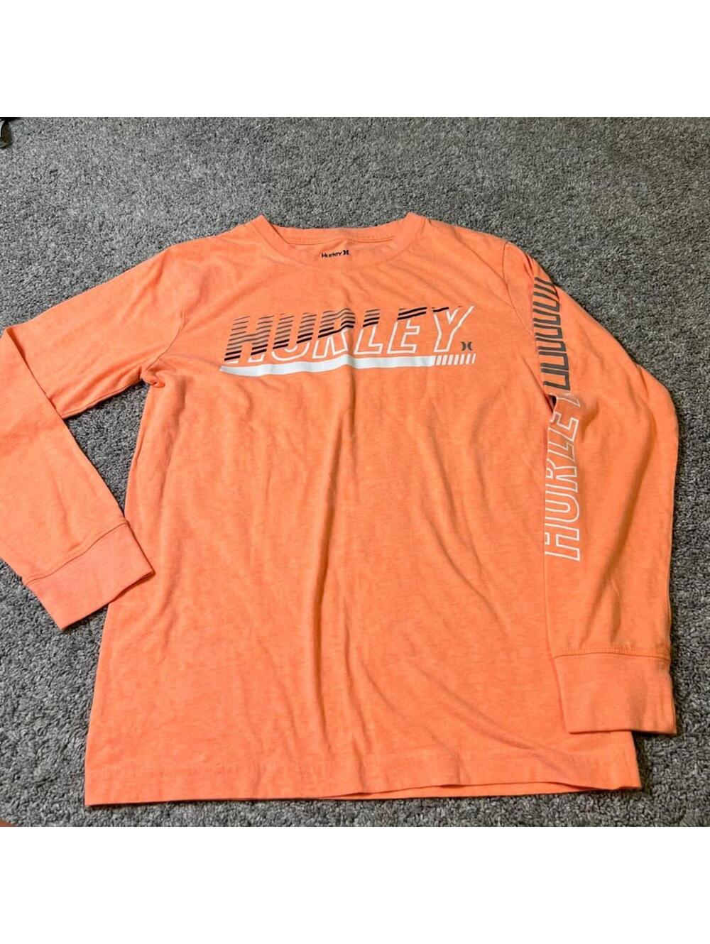 Hurley Boy’s Youth Orange Long Sleeve T-Shirt size Large